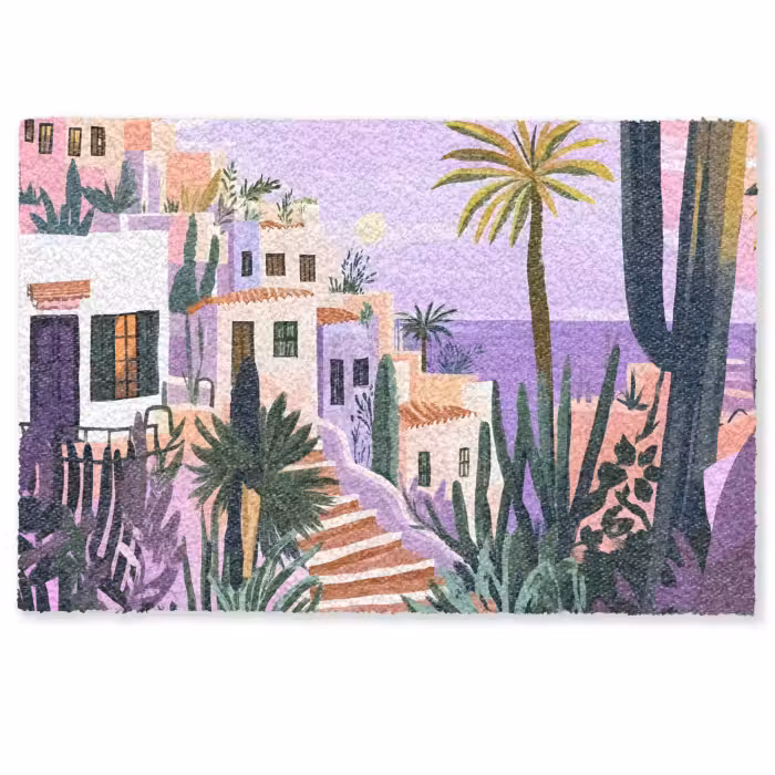 Deurmat - Huizen - Minimalistisch - Palmbomen - Kust