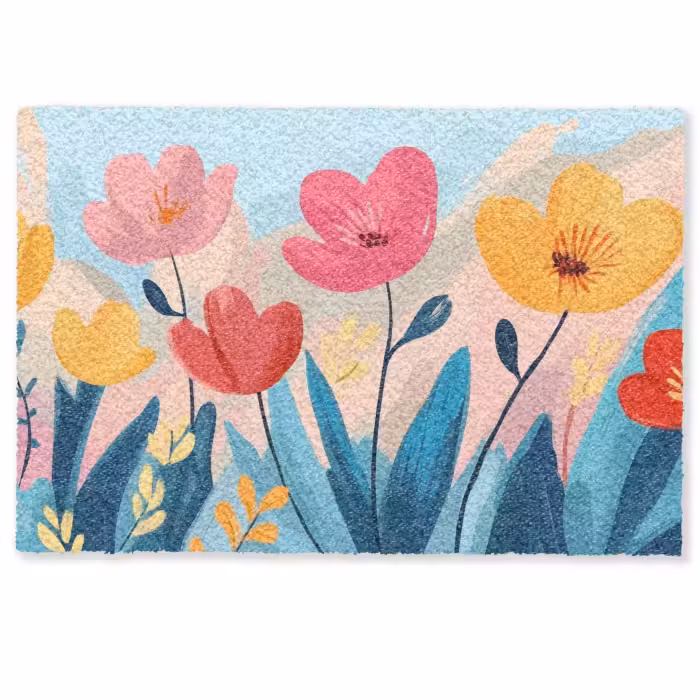 Deurmat - Illustratie - Bloemen - Kleurrijk