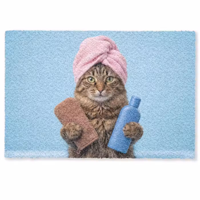 Deurmat - Kat - Handdoek - Washand - Zeep