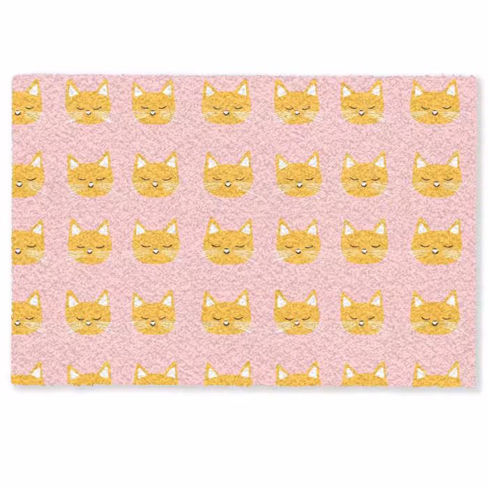 Deurmat - Katten - Patroon - Roze
