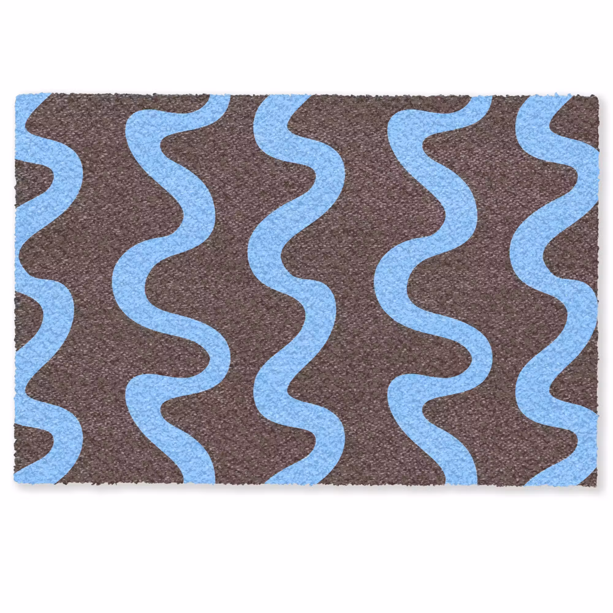 Deurmat - Kronkelende lijnen - Blauw - Bruin - Minimalistisch