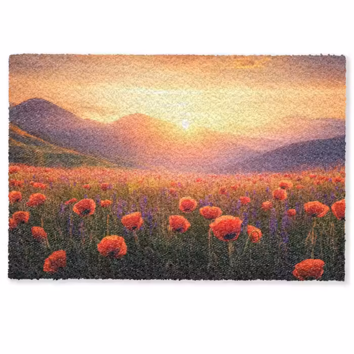 Deurmat - Landschap - Zonsondergang - Bloemenveld