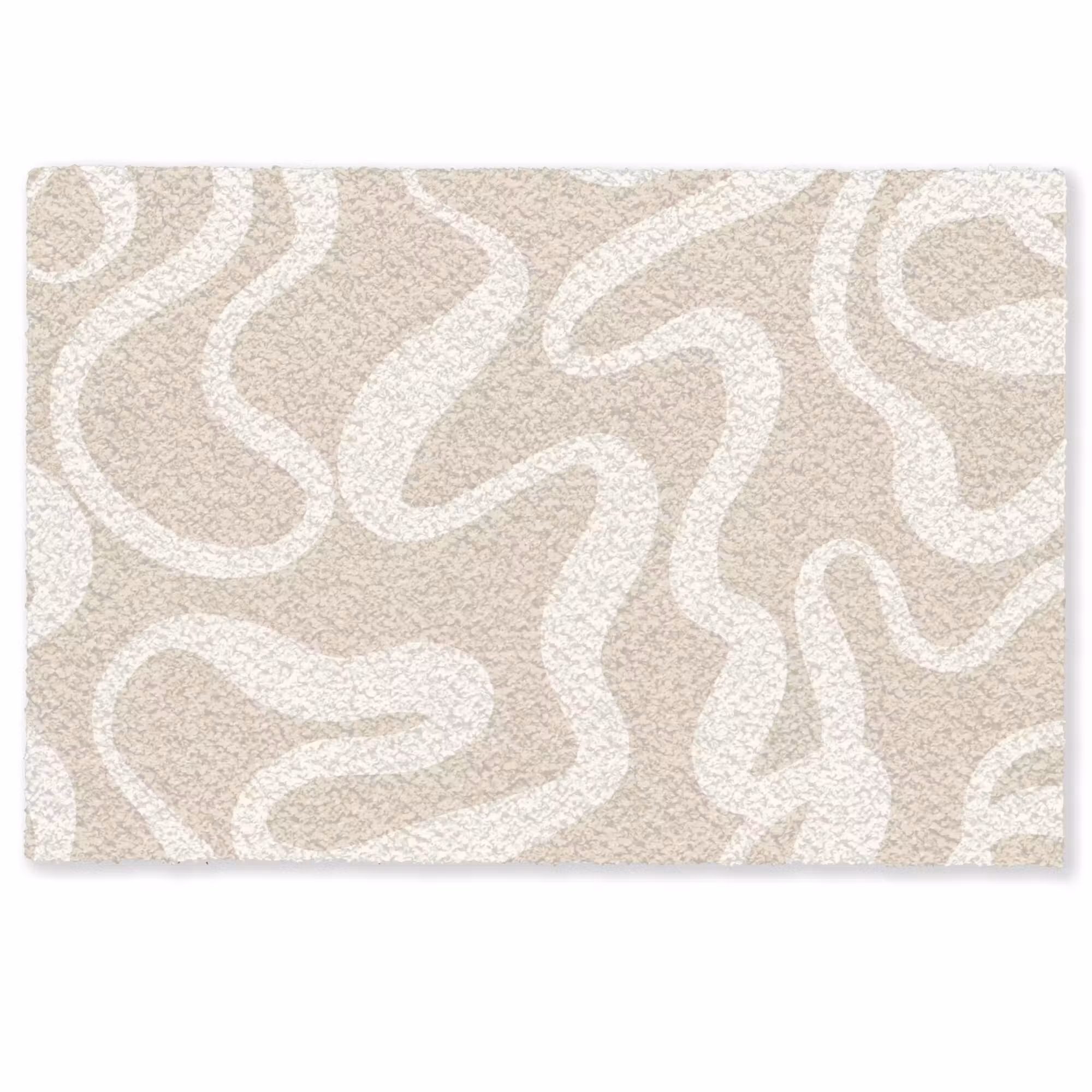 Deurmat - Lijnen - Abstract - Beige - Wit - Minimalistisch