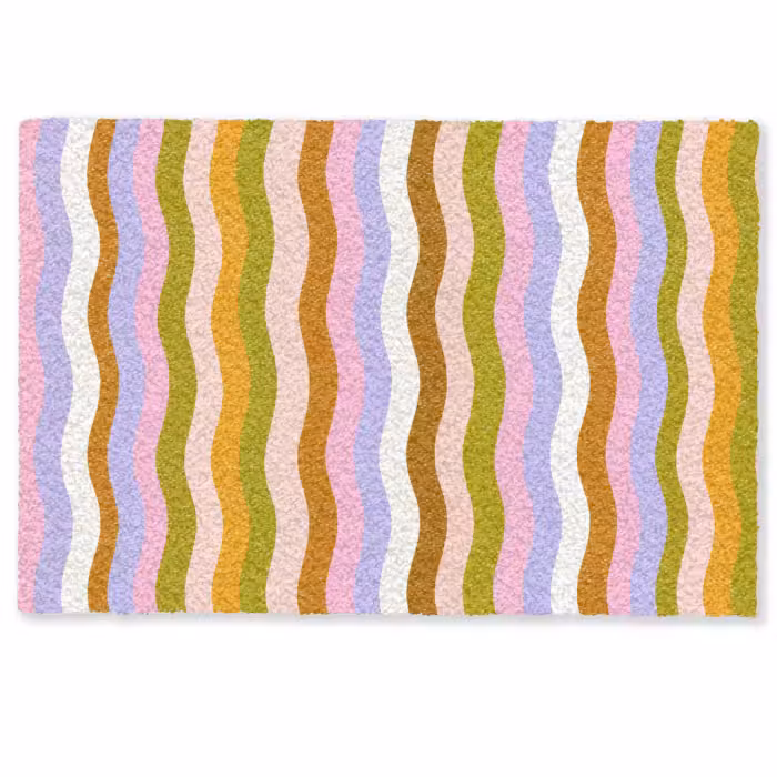 Deurmat - lijnen - Golven - Pastelkleuren - Patroon