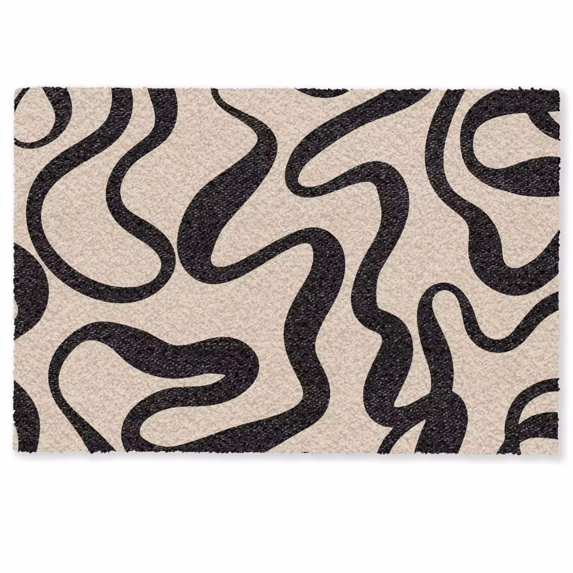 Deurmat - Lijnen - Zwart - Beige - Abstract - Minimalistisch