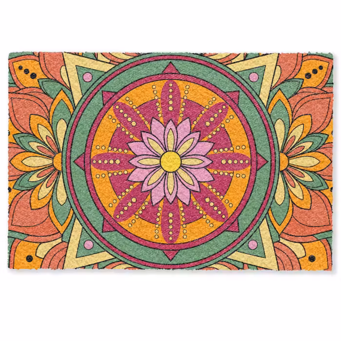 Deurmat - Mandala - Bloemen - Abstract - Kleurrijk