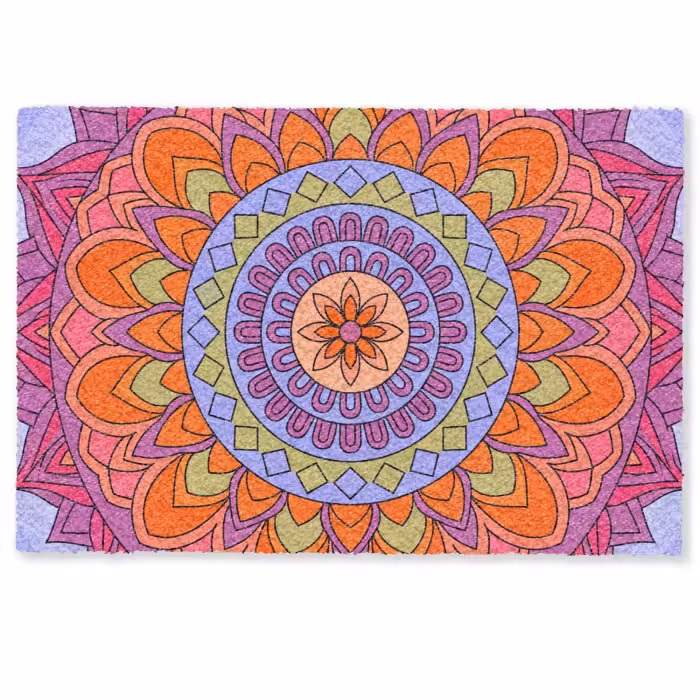 Deurmat - Mandala - Cirkel - Abstract - Kleurrijk - Patroon