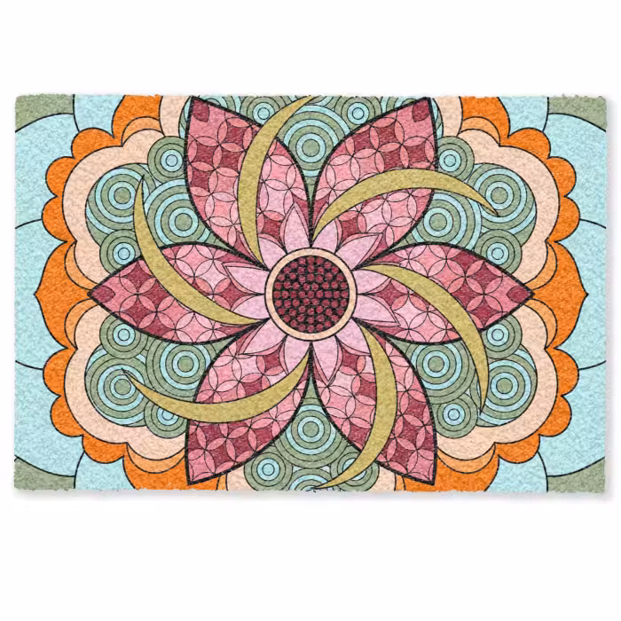 Deurmat - Mandala - Geometrisch - Kunst - Decoratief - Kleurrijk