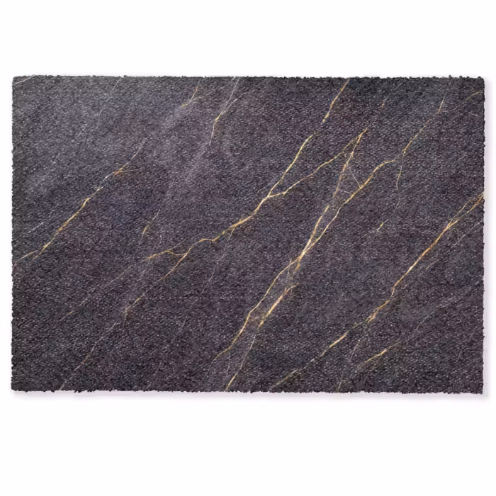 Deurmat - Marmer - Goudaders - Abstract - Modern - Zwart