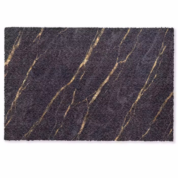Deurmat - Marmer - Gouden aders - Abstract - Zwart