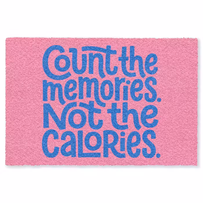Deurmat - Memories - Roze - Blauw - Quote