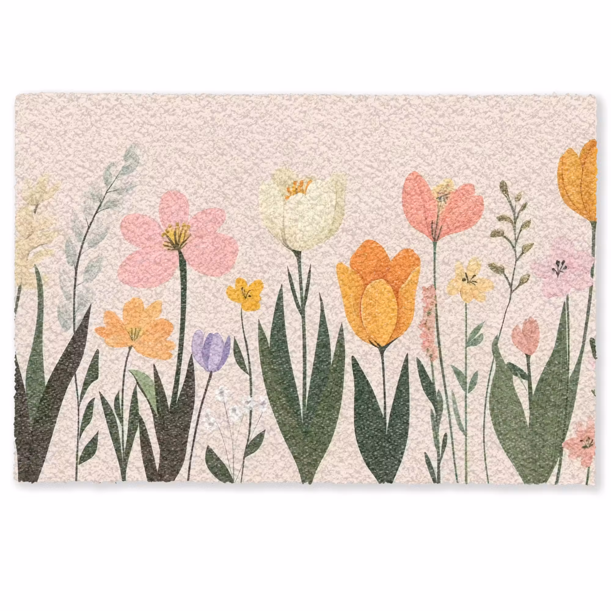 Deurmat - Pasteltinten - Bloemen - Illustratie