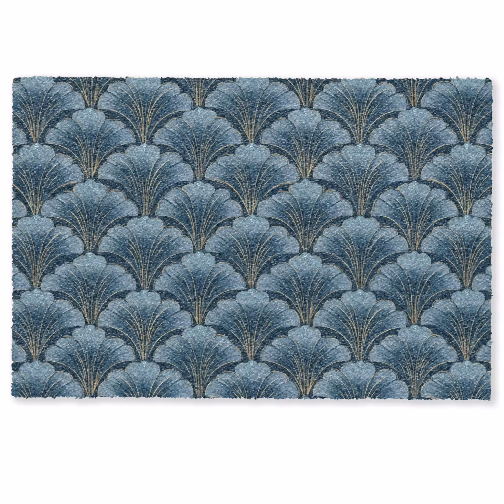 Deurmat - Patroon - Ginkgoblad - Blauw
