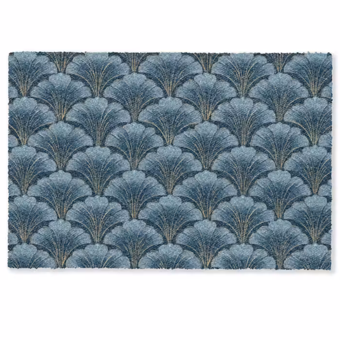 Deurmat - Patroon - Ginkgoblad - Blauw