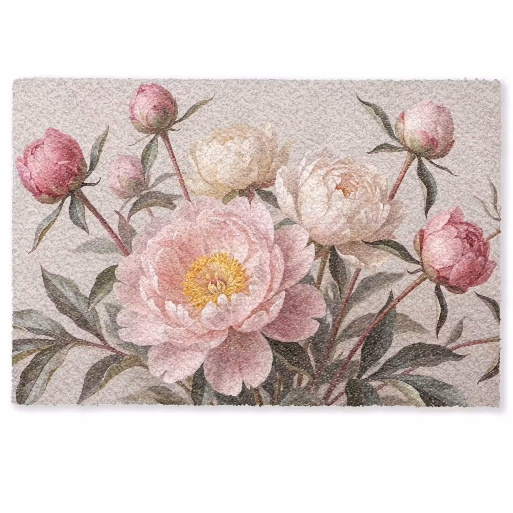 Deurmat - Pioenrozen - Boeket - Roze