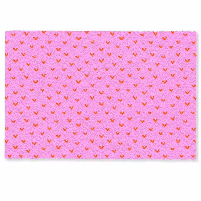 Deurmat - Rood - Hartjes - Roze - Patroon