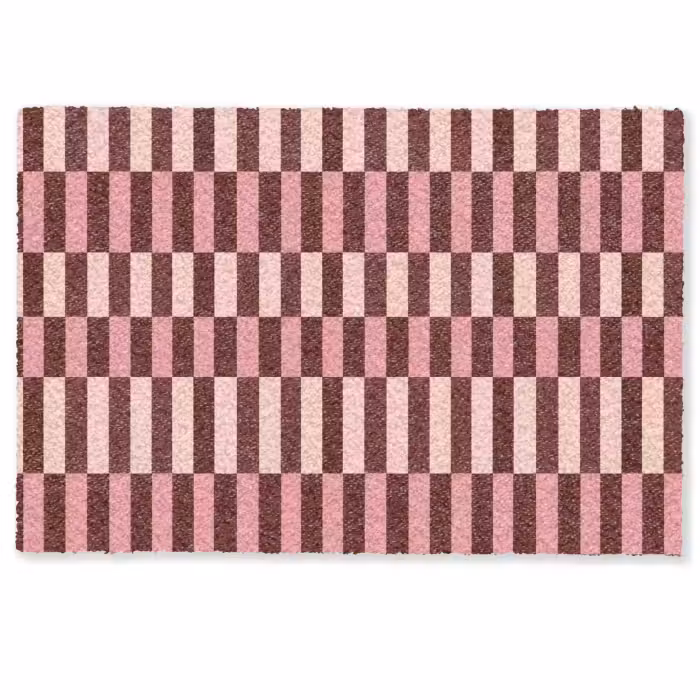 Deurmat - Roze - Rood - Blokjes