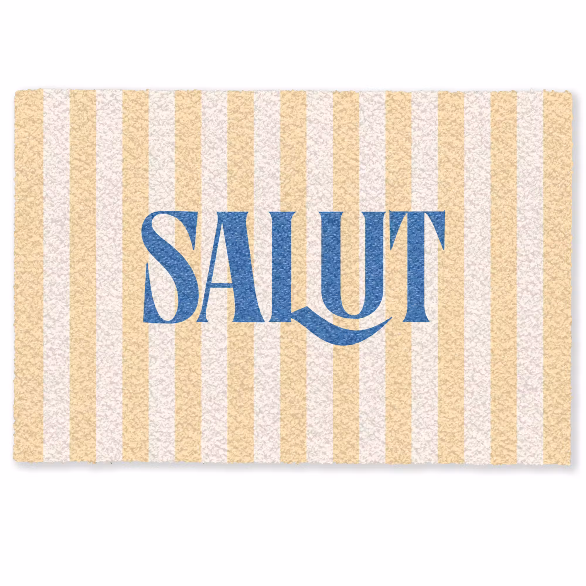 Deurmat - Salut - Quote - Strepen - Geel - Blauw - Wit
