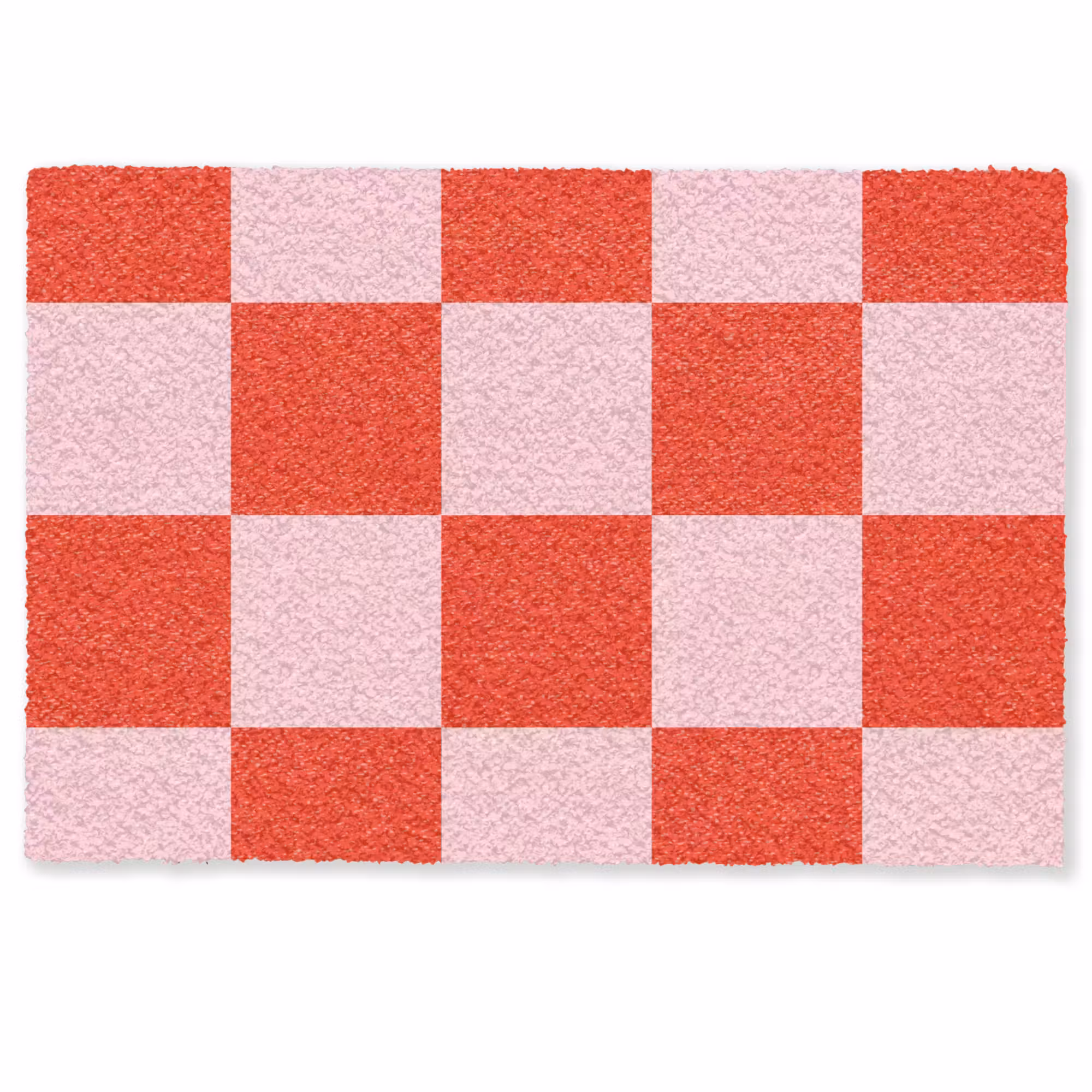 Deurmat - Schaakbord patroon - Rood - Roze - Blokjes