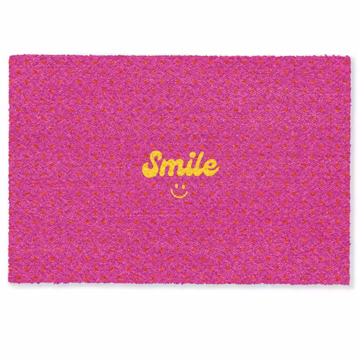 Deurmat - Smile - Stippen - Roze