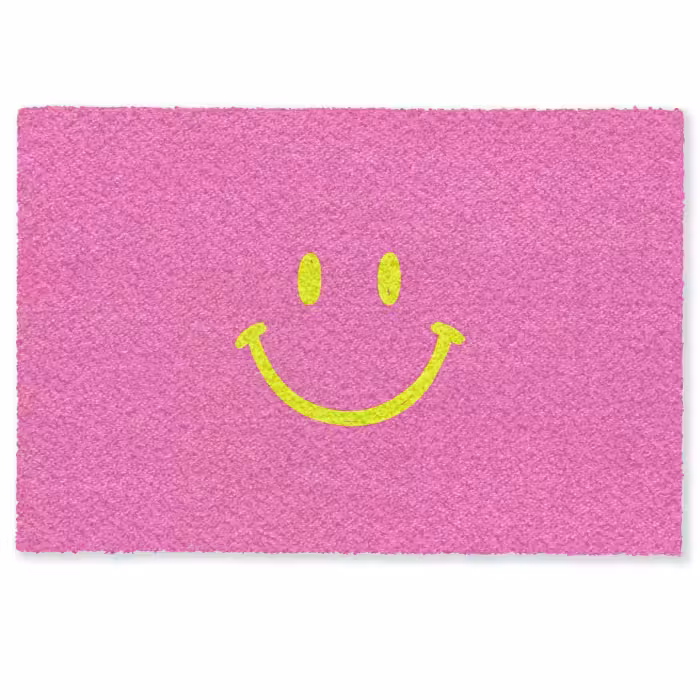 Deurmat - Smiley - Vrolijk - Roze