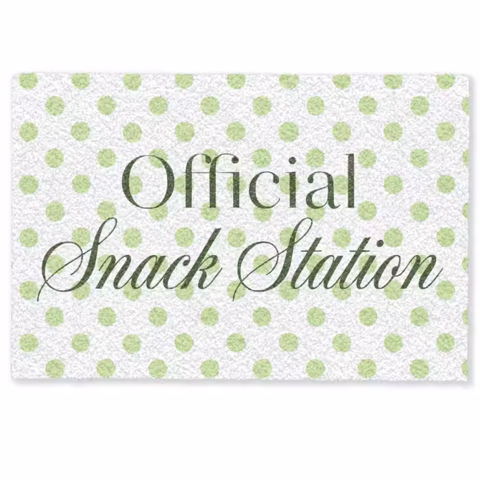 Deurmat - Snack Station - Groen - Stippen