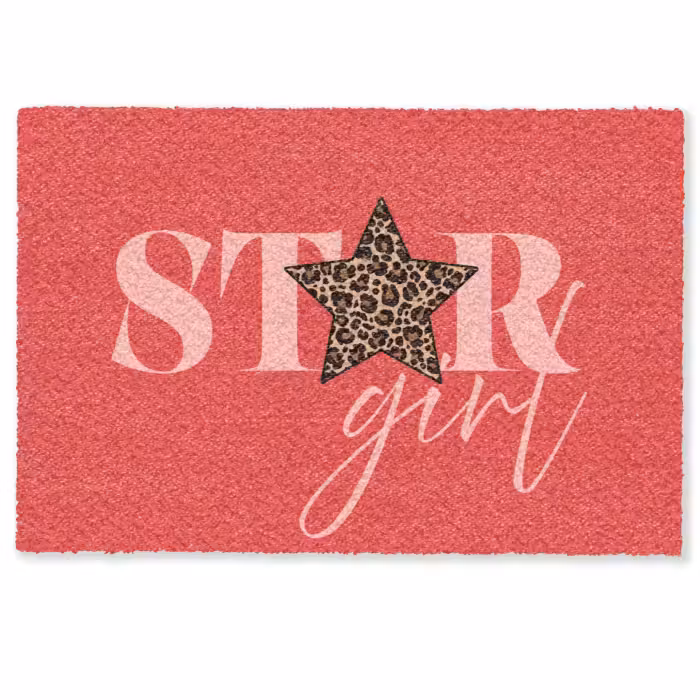 Deurmat - Star girl - Rood - Panter - Ster