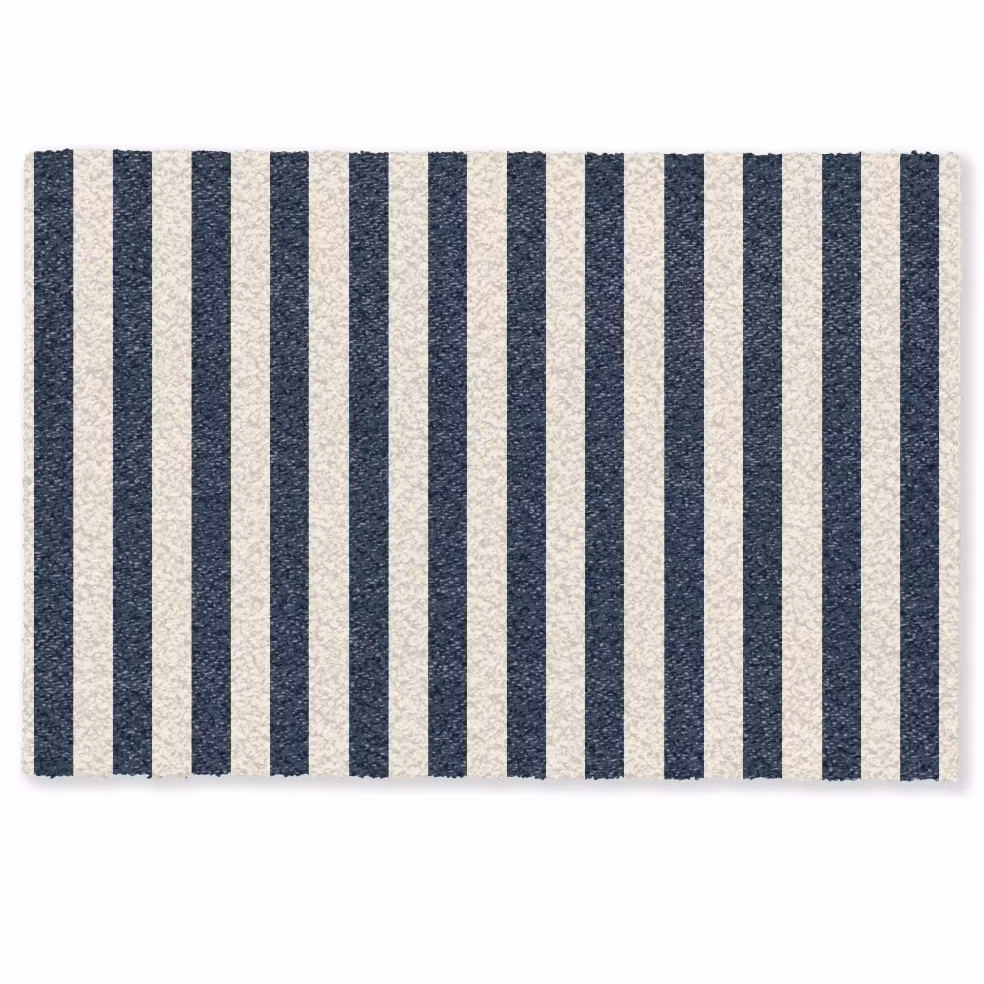 Deurmat - Verticale strepen - Blauw - Crème