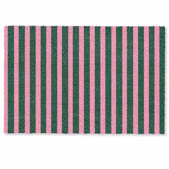 Deurmat - Verticale strepen - Groen - Roze