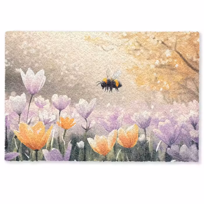 Deurmat - Viooltjes - bij - Zonlicht