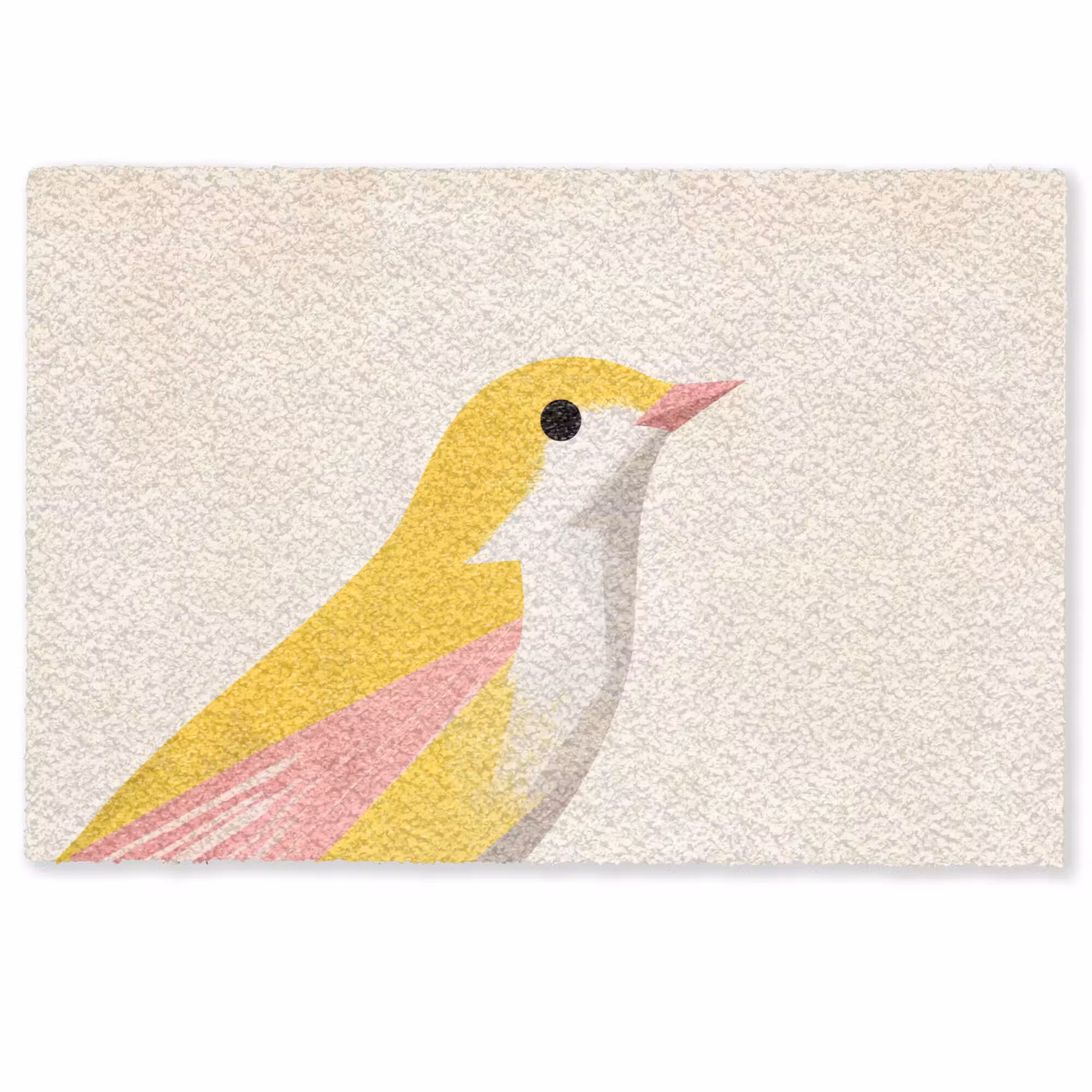 Deurmat - Vogel - Minimalistisch - Geel