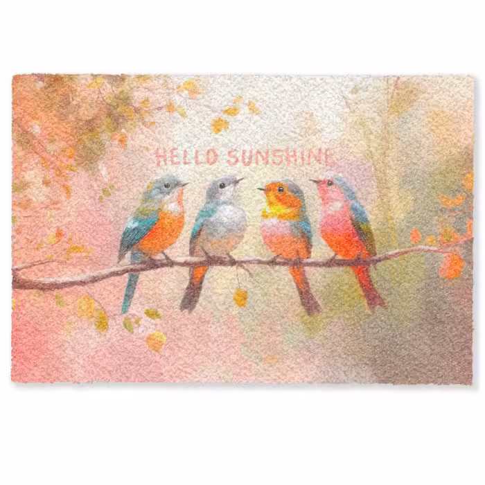 Deurmat - Vogels - Tak - Quote - Roze