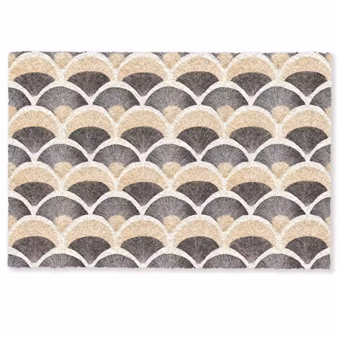 Deurmat - Waaier - Patroon - Zwart - Beige