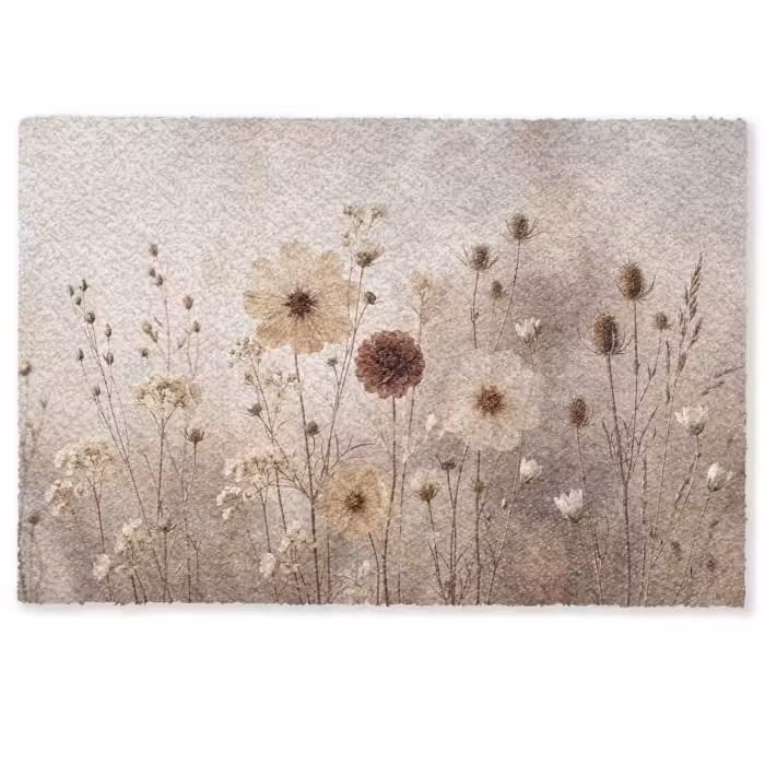 Deurmat - Wilde bloemen - Botanisch - Vintage - Natuur - Rustiek