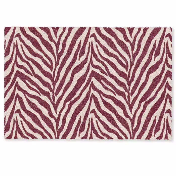 Deurmat - Zebra - Motief - Bordeaux - Rood