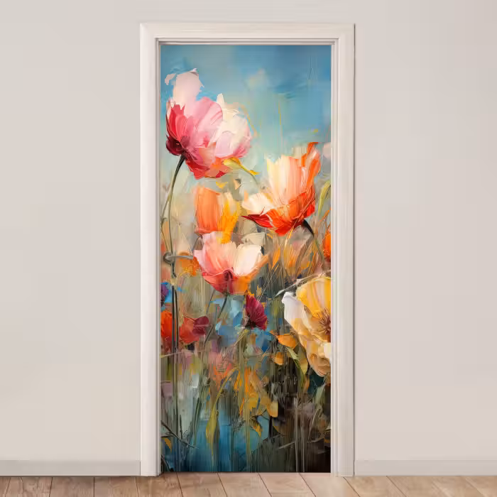 Deursticker - Bloemen - Watercolor - Kunst - Botanisch - Natuur