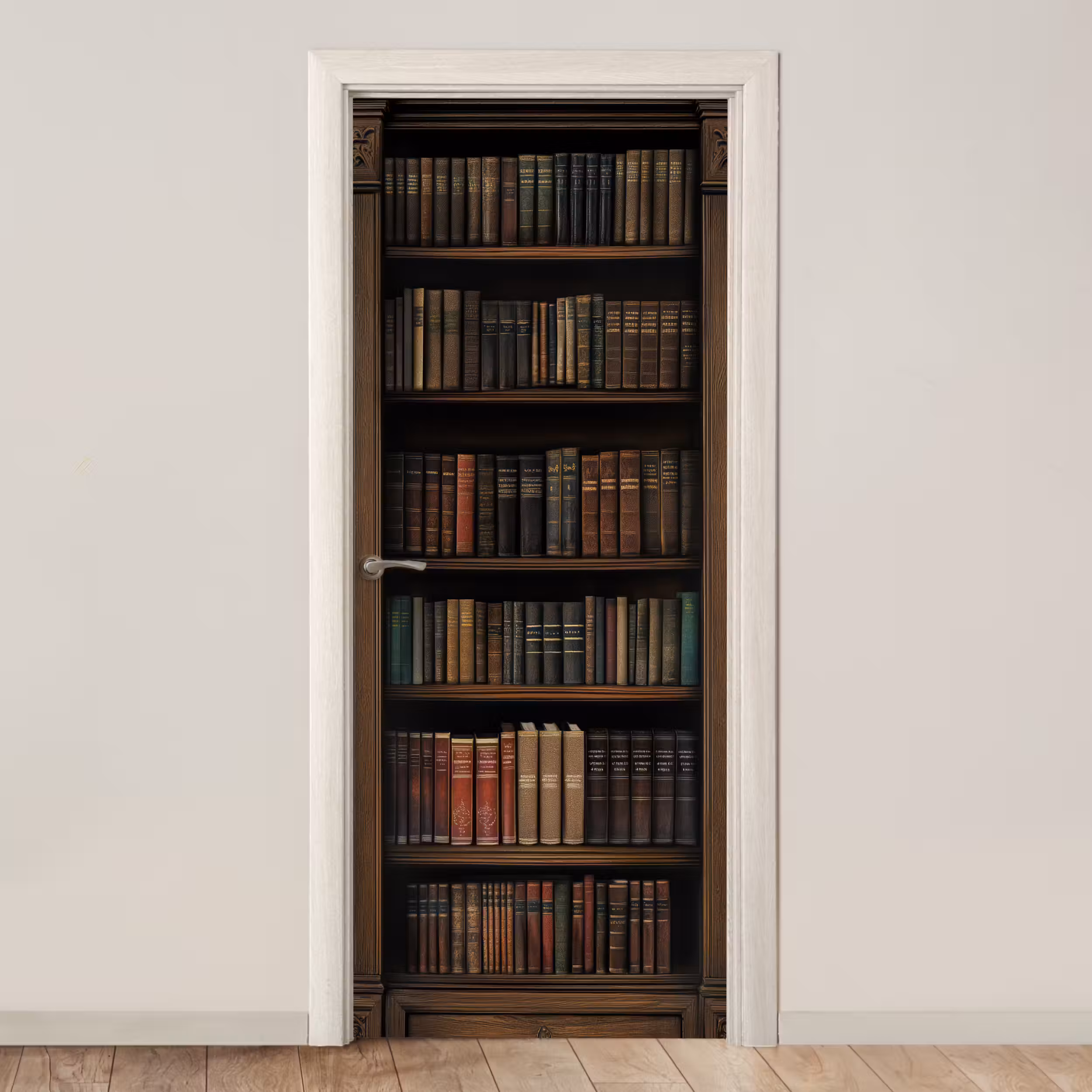 Deursticker - Boekenkast - Vintage - Bruin