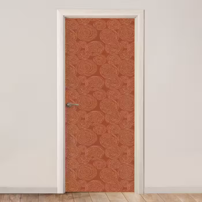 Deursticker - Cirkels - Abstract - Artistiek - Terracotta