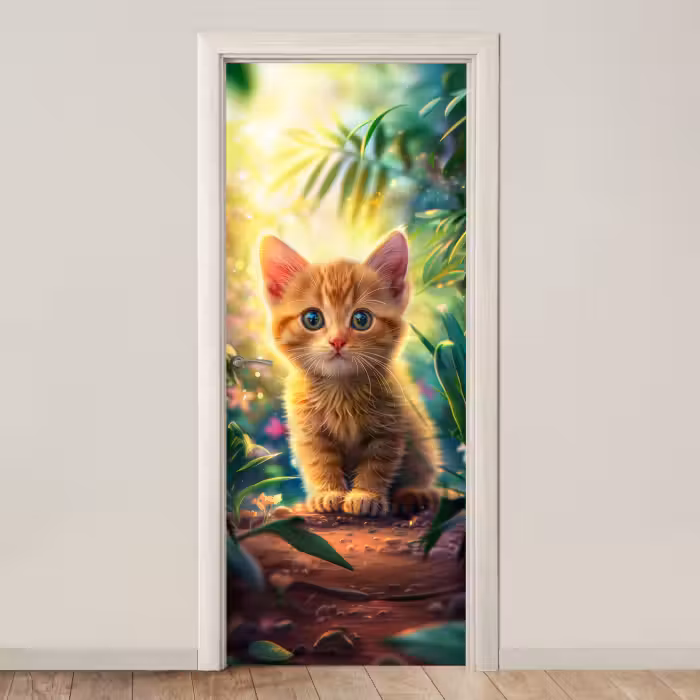 Deursticker - Kat - Huisdier - Natuur