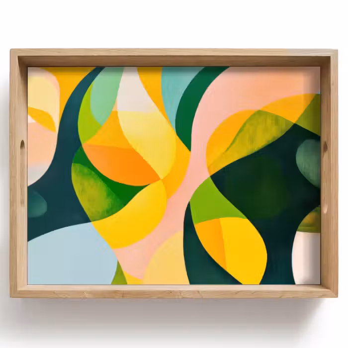 Dienblad - Abstract - Geel - Roze - Groen