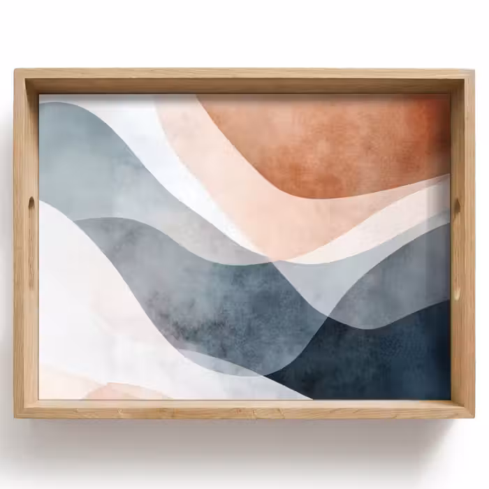 Dienblad - Abstract - Golven - Blauw
