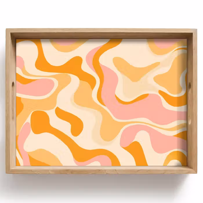 Dienblad - Abstract - Golvend - Oranje