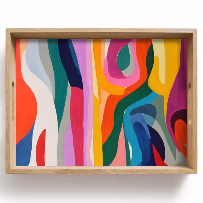 Dienblad - Abstract - Kleurrijk - Golven - Lijnen