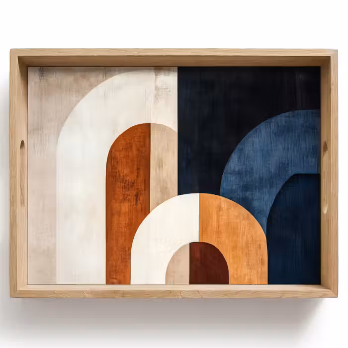 Dienblad - Abstract - Vormen - Donkerblauw