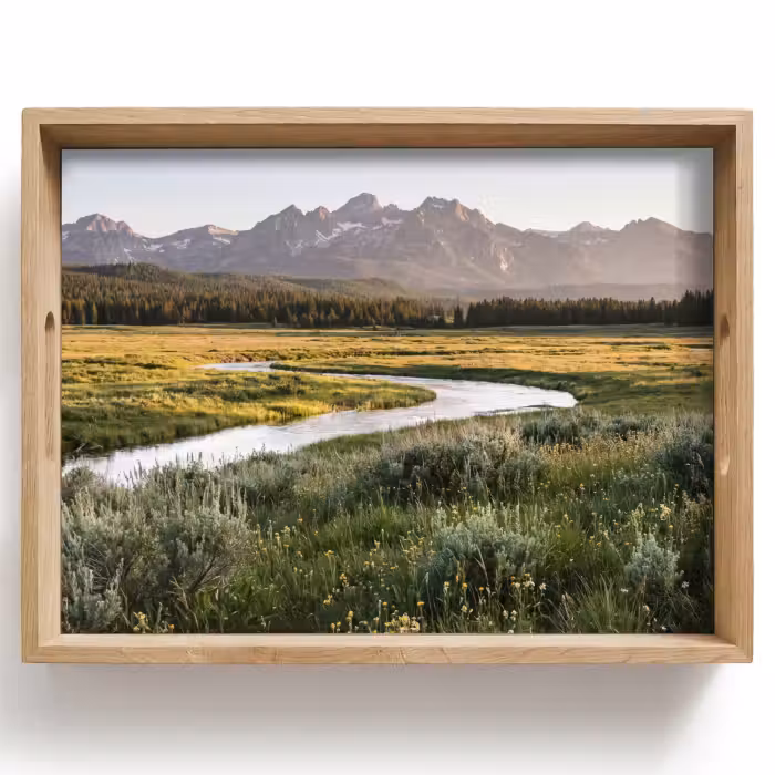 Dienblad - Berglandschap - Rivier - Bos