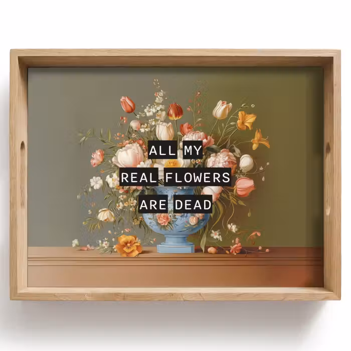 Dienblad - Bloem - Quote - Vintage - Art