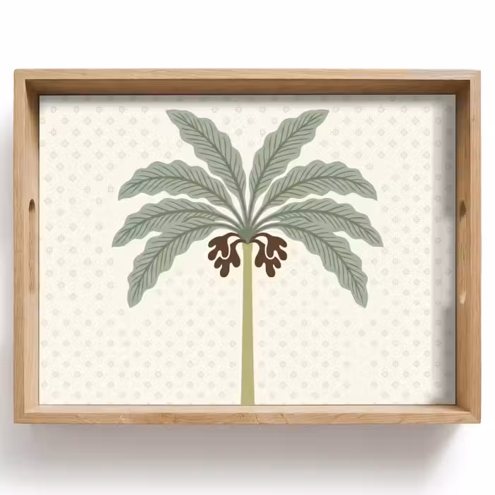 Dienblad - Boom - Bladeren - Groen - Decoratief - Beige
