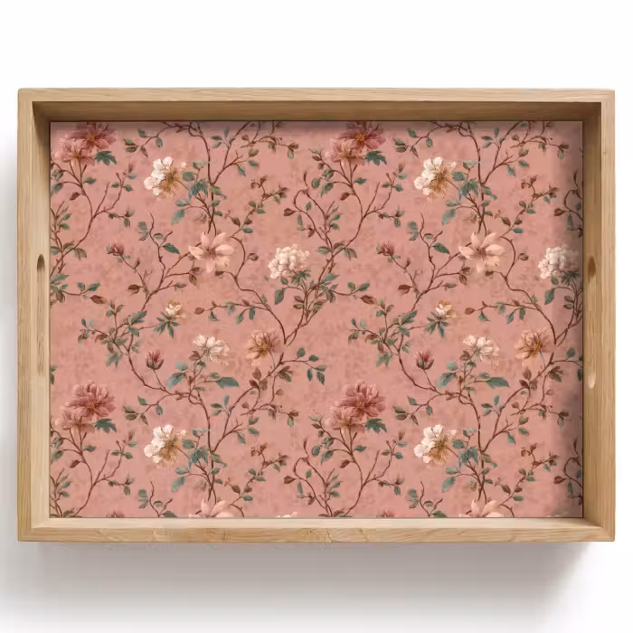 Dienblad - Botanisch - Bloemen - Roze