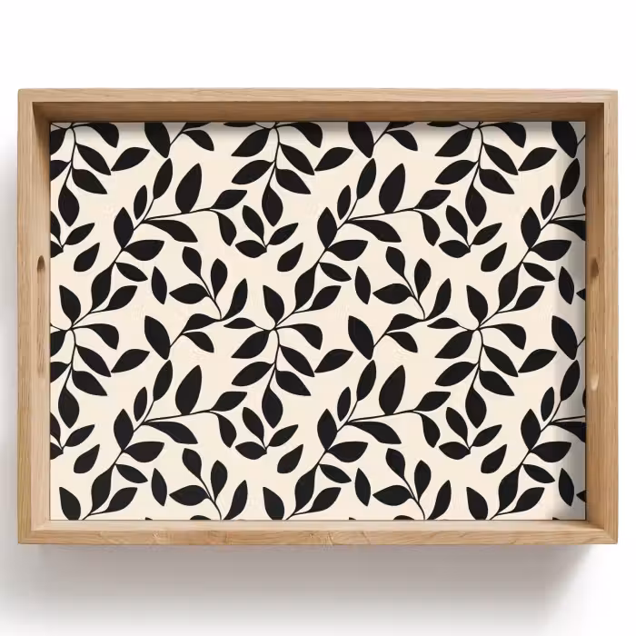 Dienblad - Elegant - Patroon - Zwart - Beige