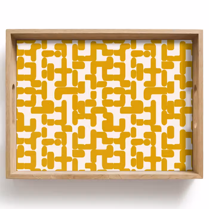Dienblad - Geel - Beige - Patroon